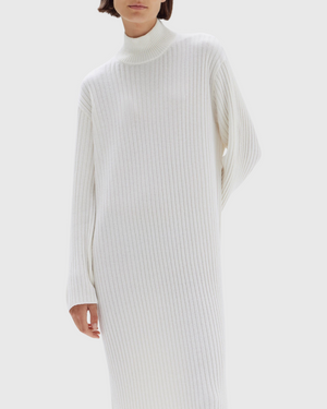 assembly label pearl roll neck knit dress cream