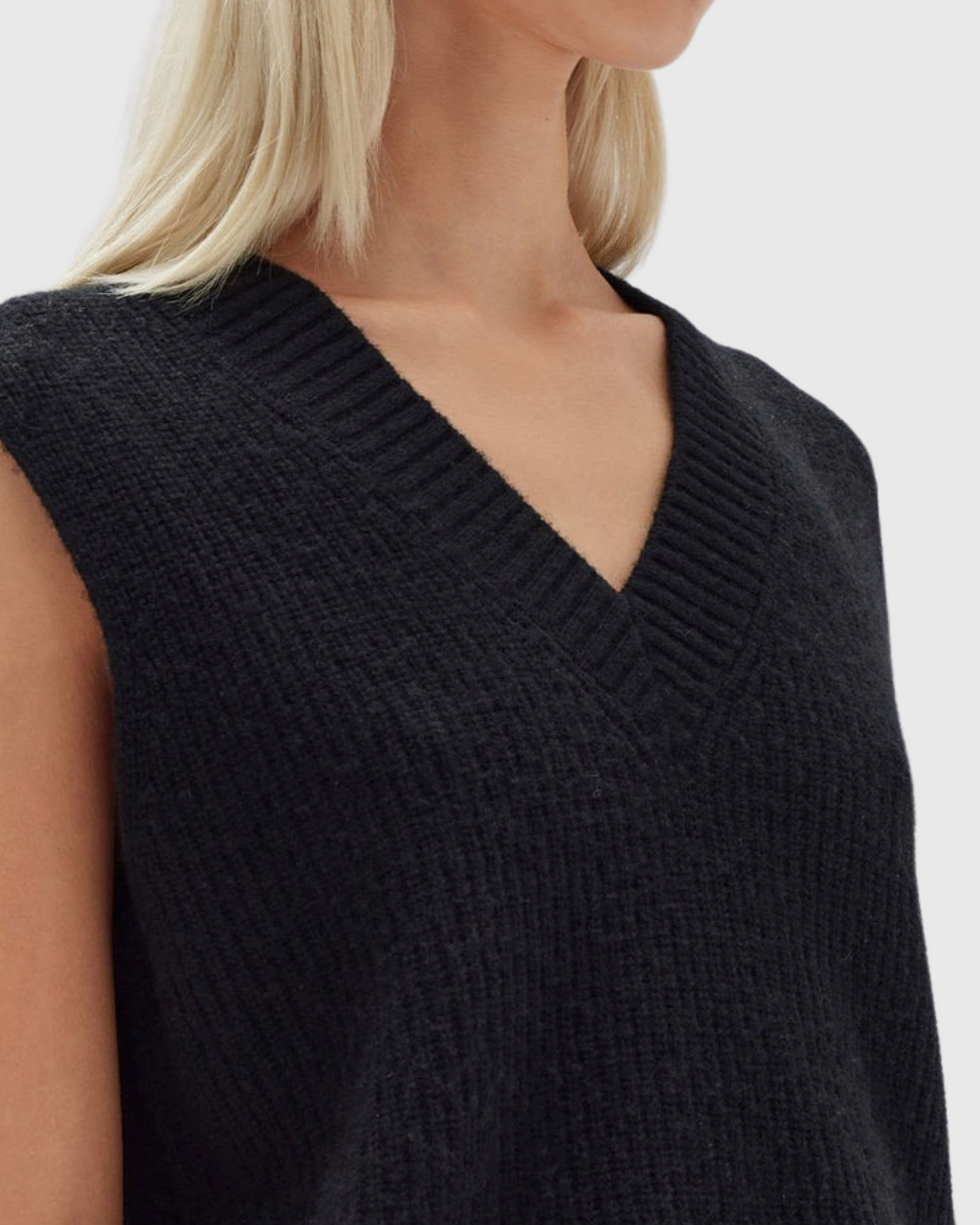 assembly label nova wool knit vest black