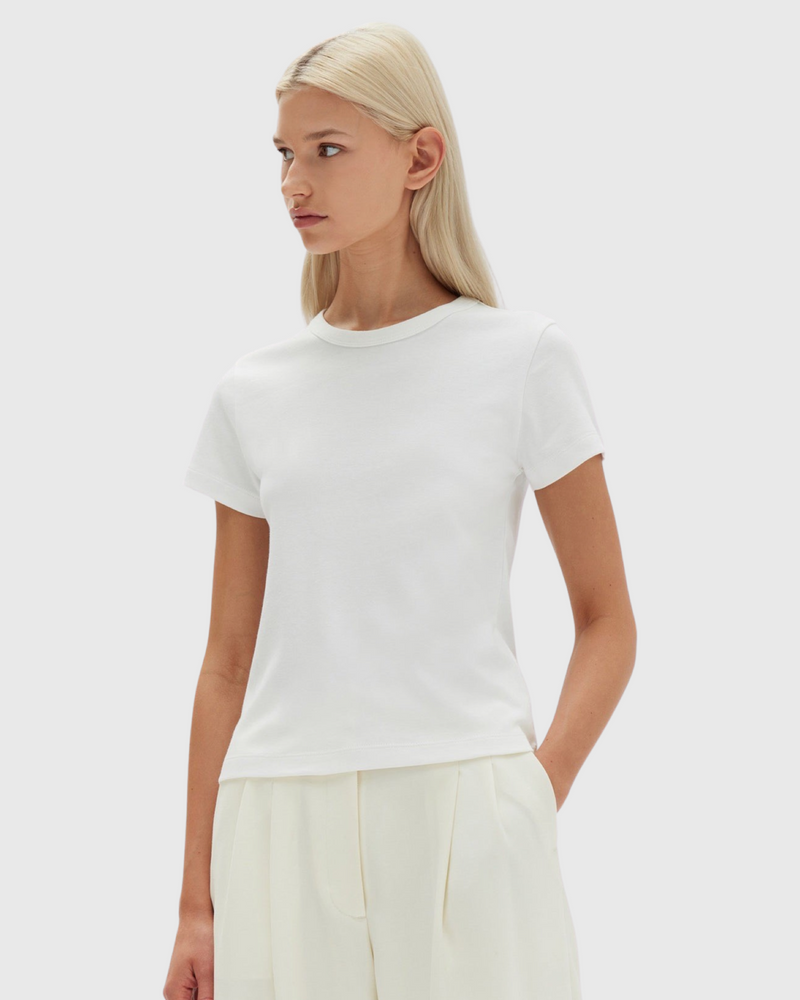assembly label lyla cap sleeve tee antique white