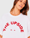the upside laura tee white/red