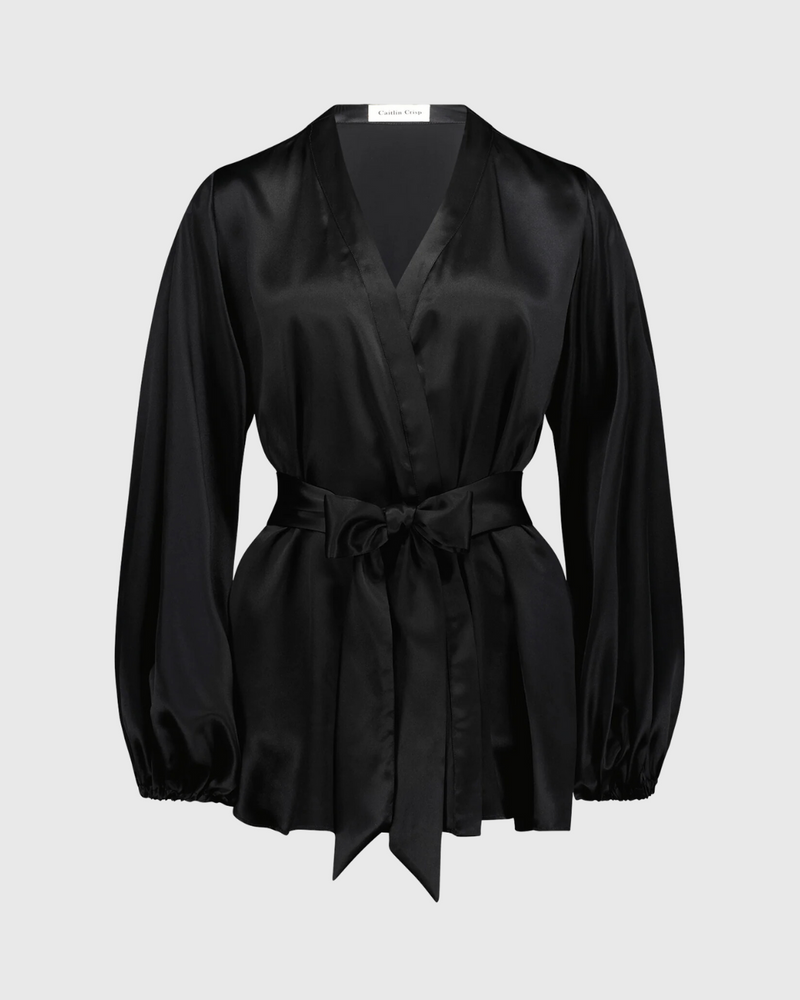 caitlin crisp rhode robe black silk