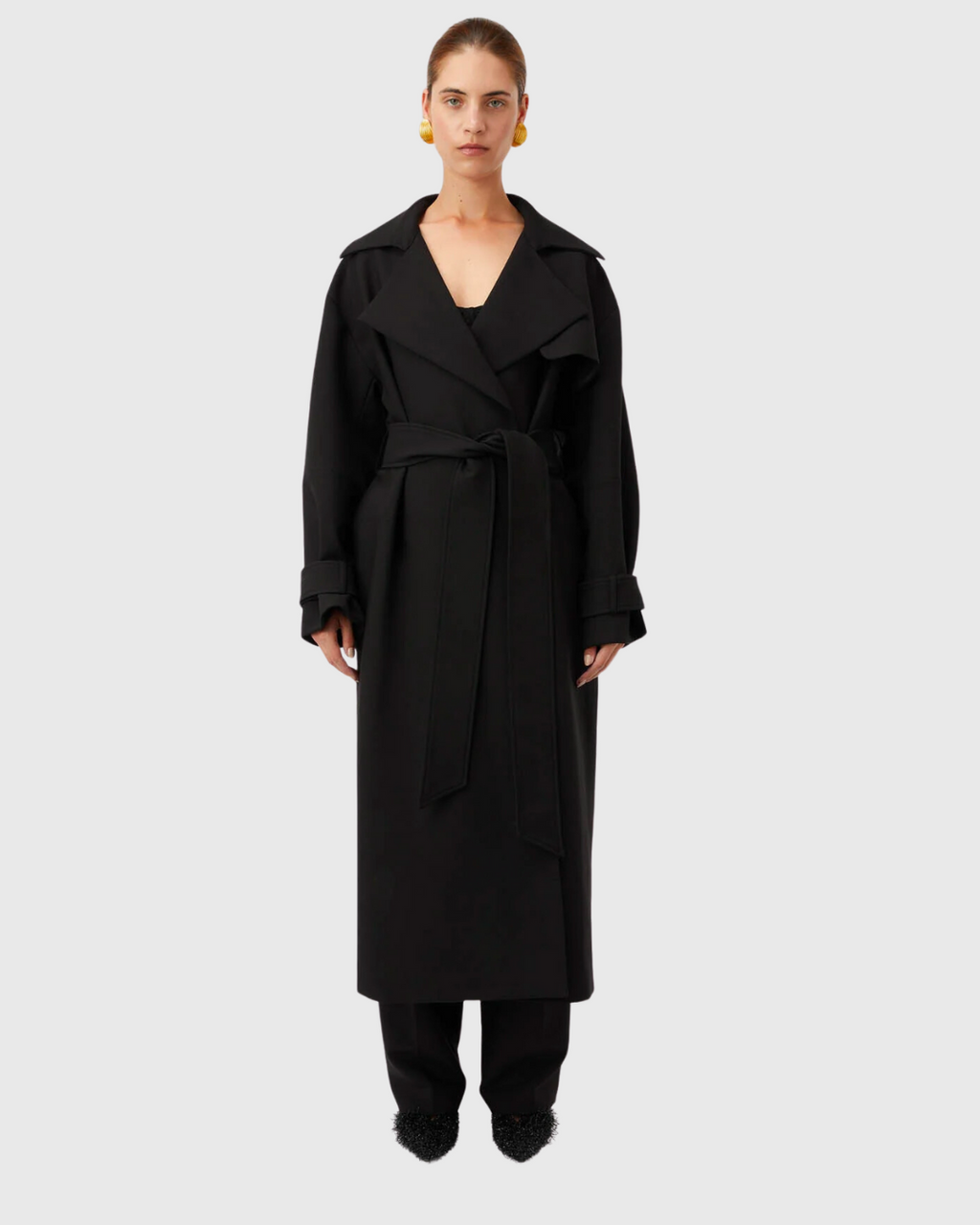 camilla and marc mackinley trench coat black