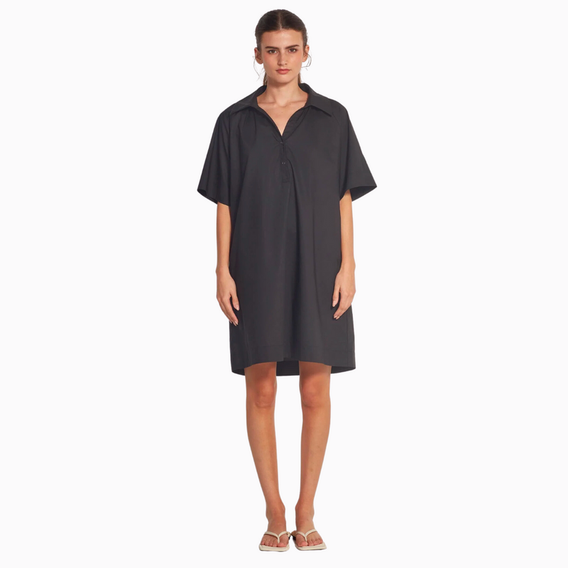 juliette hogan rue shirtdress (summer cotton) black