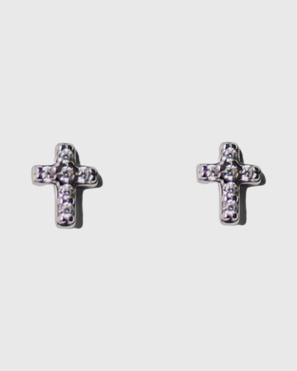 bazaar mini cross studs solid silver