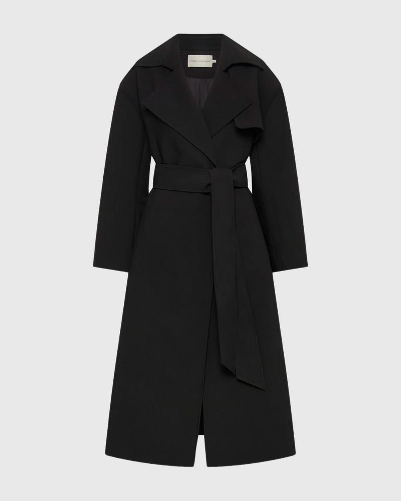 camilla and marc mackinley trench coat black