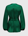 caitlin crisp rhode robe emerald green silk