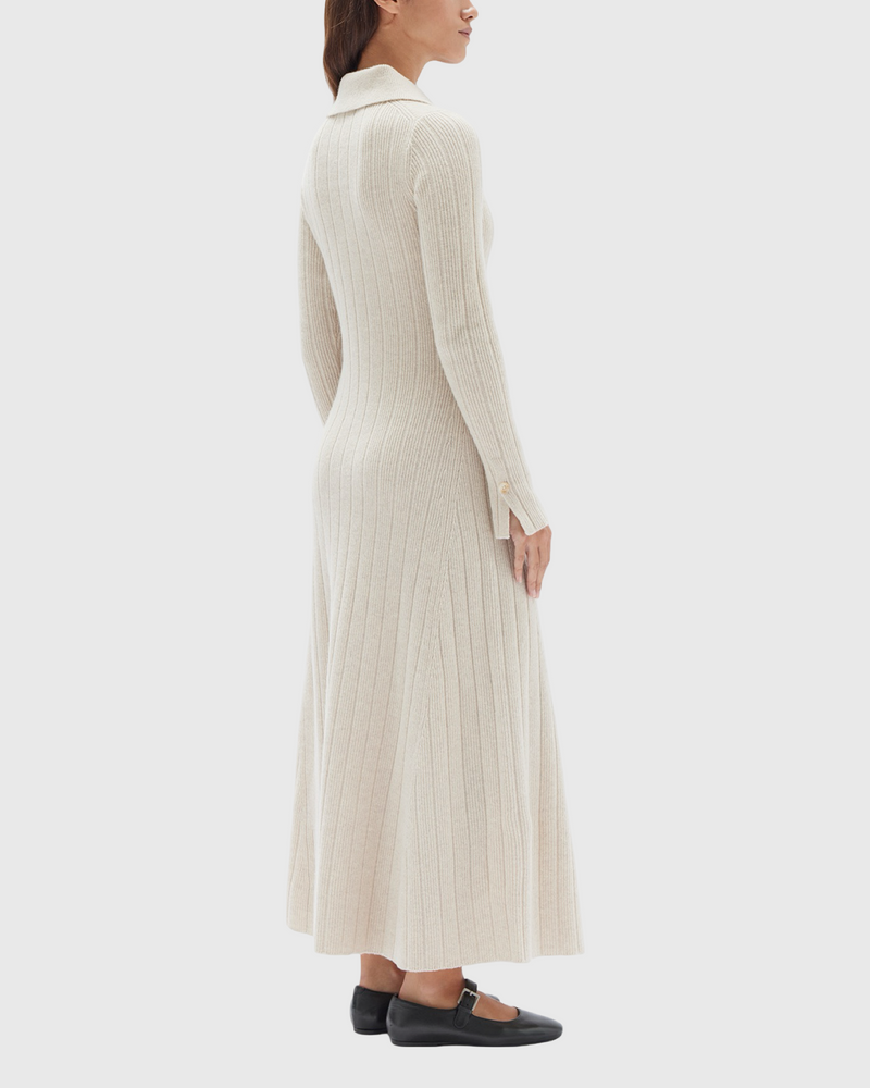 assembly label astrae wool rib maxi long sleeve oat marle