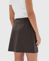 assembly label sofia wool pinstripe mini skirt chestnut