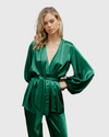 caitlin crisp one shoulder wilmer dress emerald green
