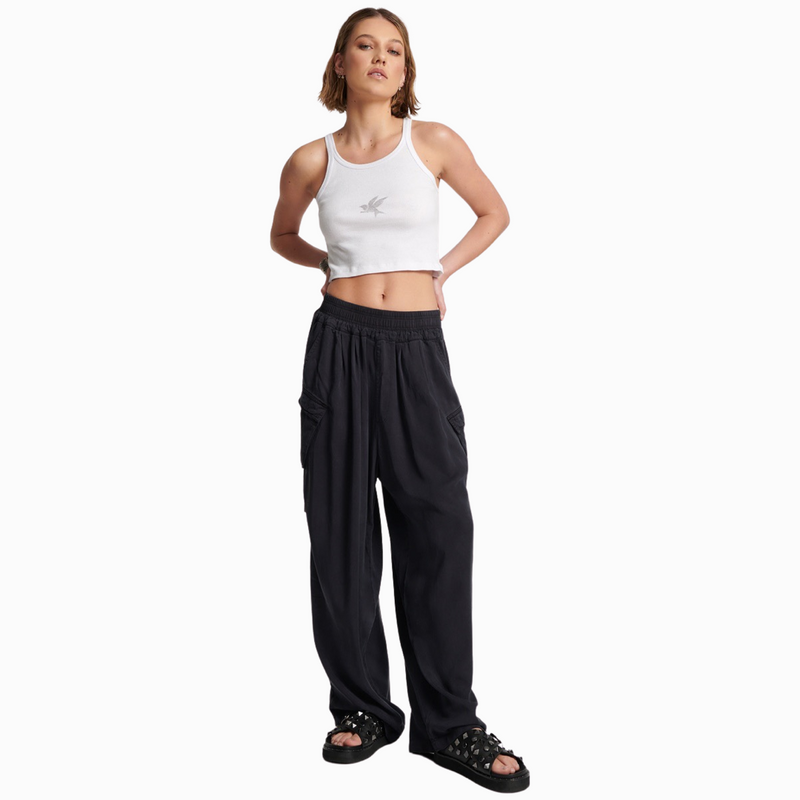 one teaspoon charcoal tencel zipped parachute pants