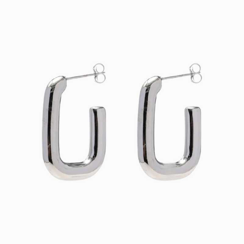 link hoop earrings sliver
