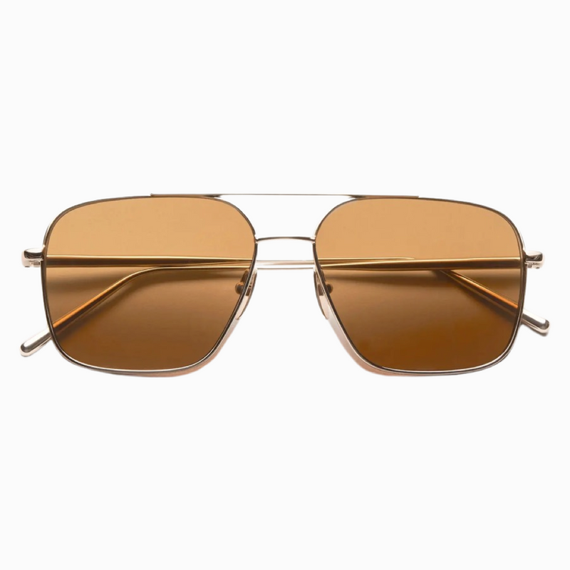 chimi eyewear steel aviator gold/brown