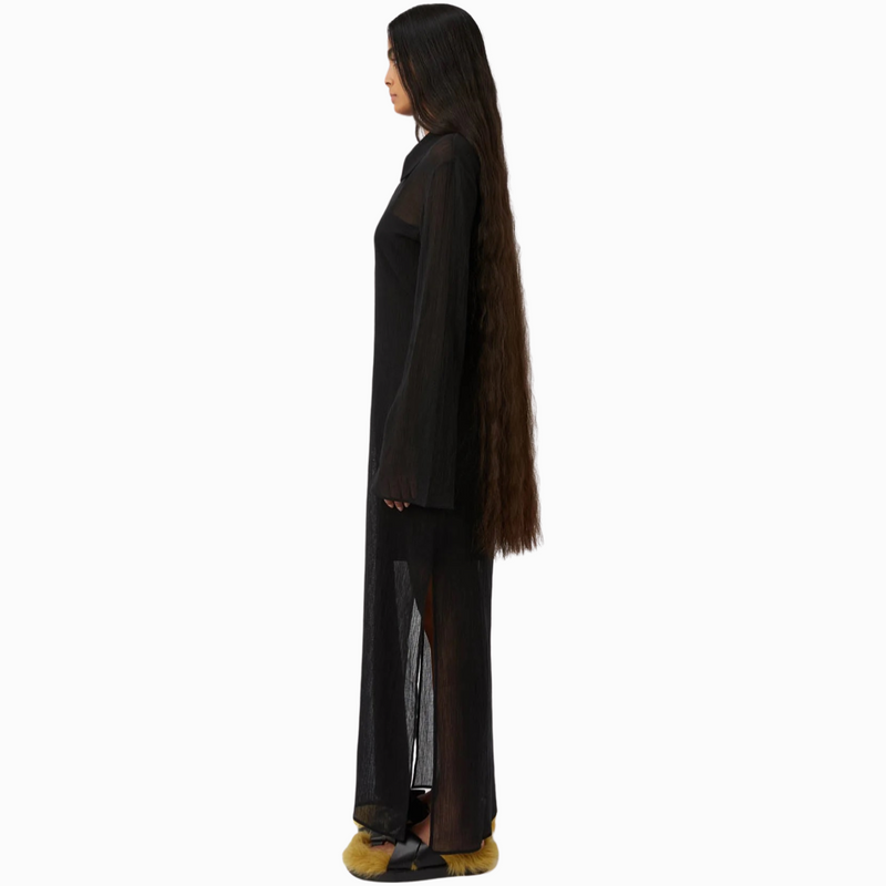 camilla and marc pia sheer textured maxi dress black