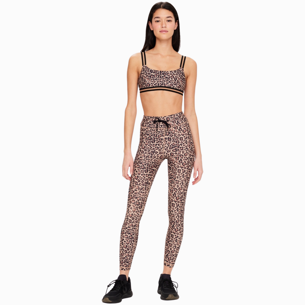 the upside ryker 25" pocket midi pant leopard