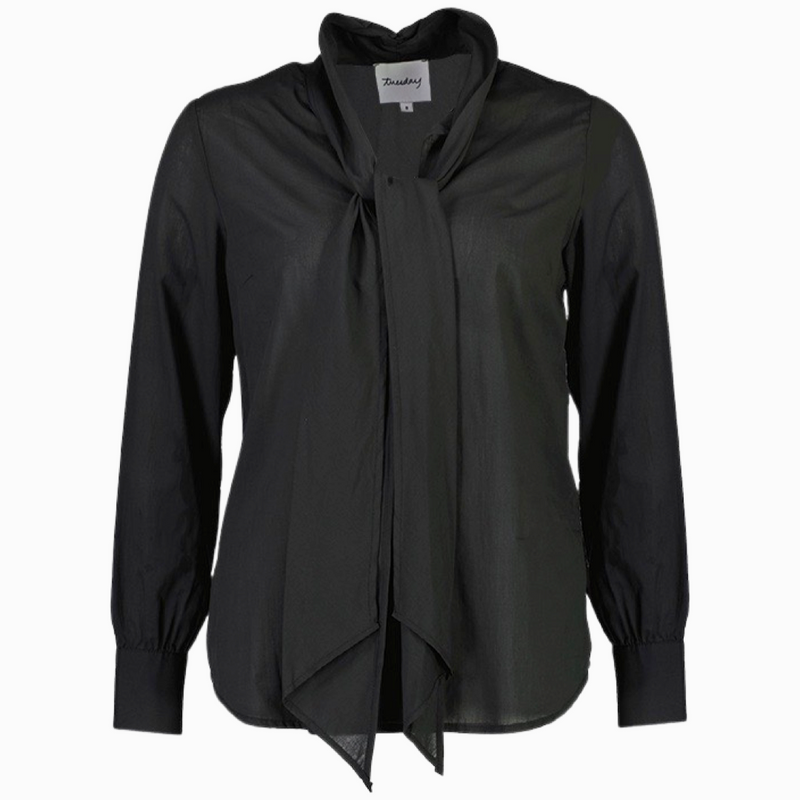 tuesday bow blouse black