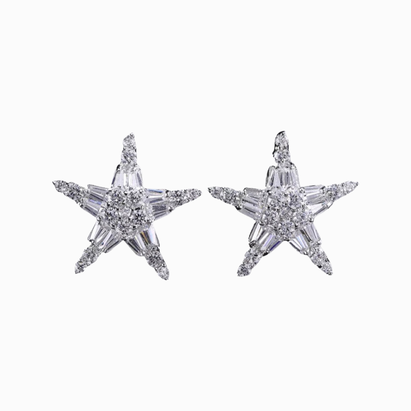coming soon : galaxy crystal star earrings silver