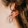 bazaar mini cross earrings - silver