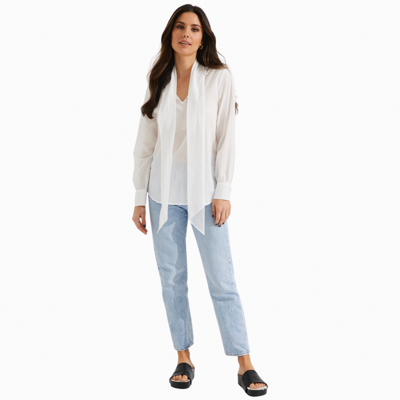 tuesday bow blouse white