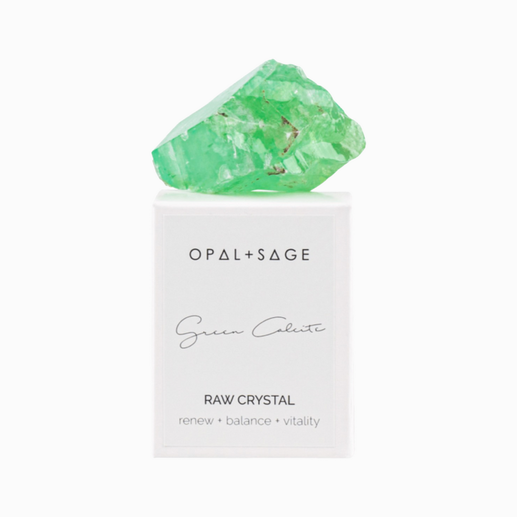 opal + sage crystal  green calcite