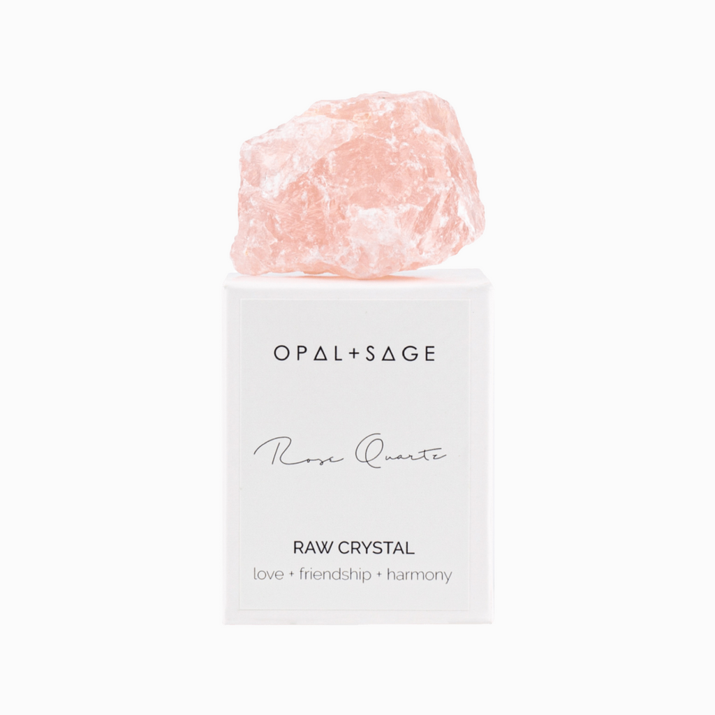 opal + sage crystal rose quartz