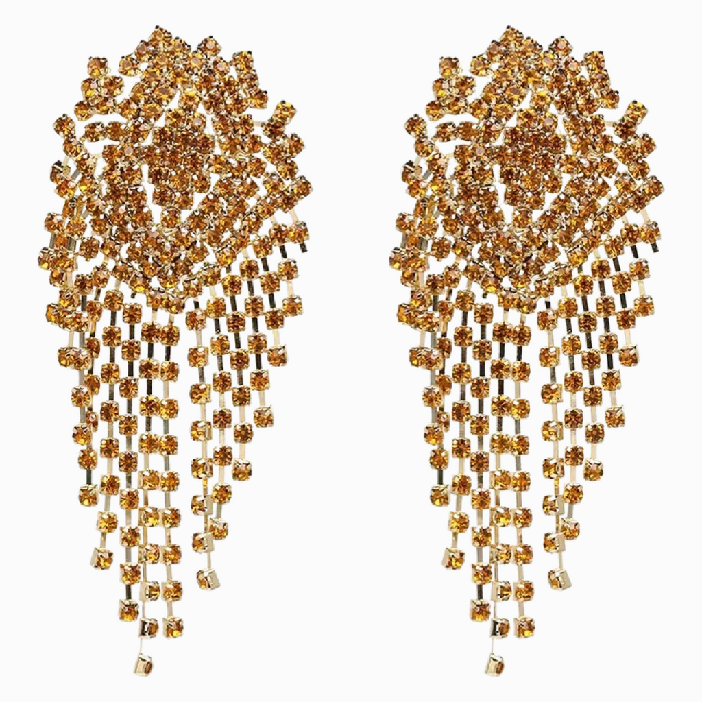 valentina crystal maxi earrings gold