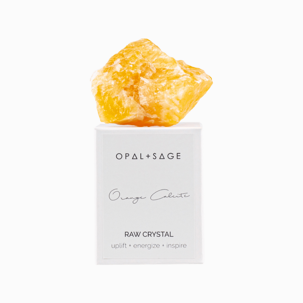 opal + sage crystal orange calcite
